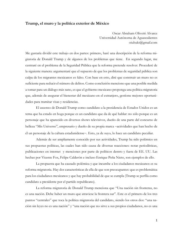 Trump, el muro y la política exterior de México