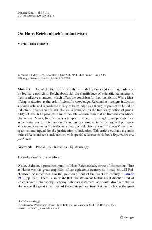 On Hans Reichenbach’s inductivism