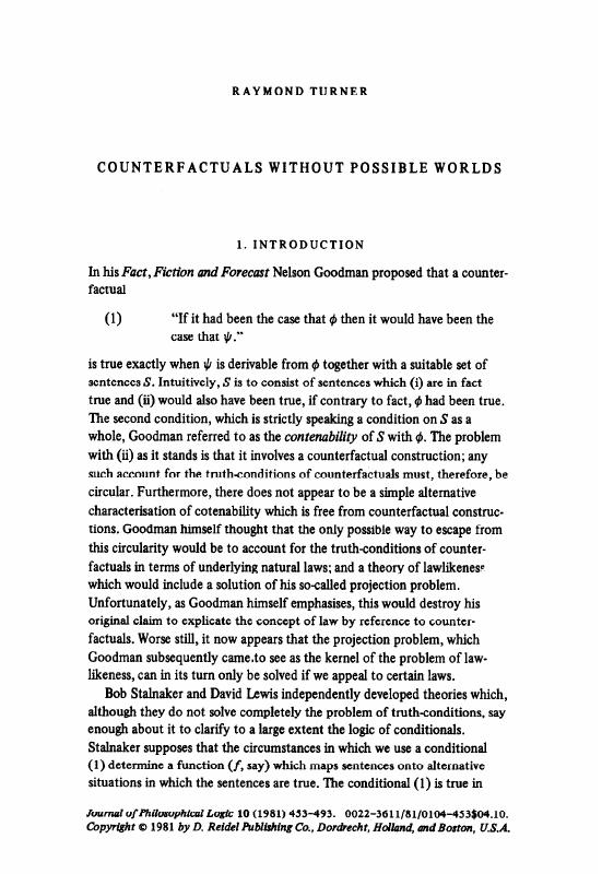 Counterfactuals without possible worlds