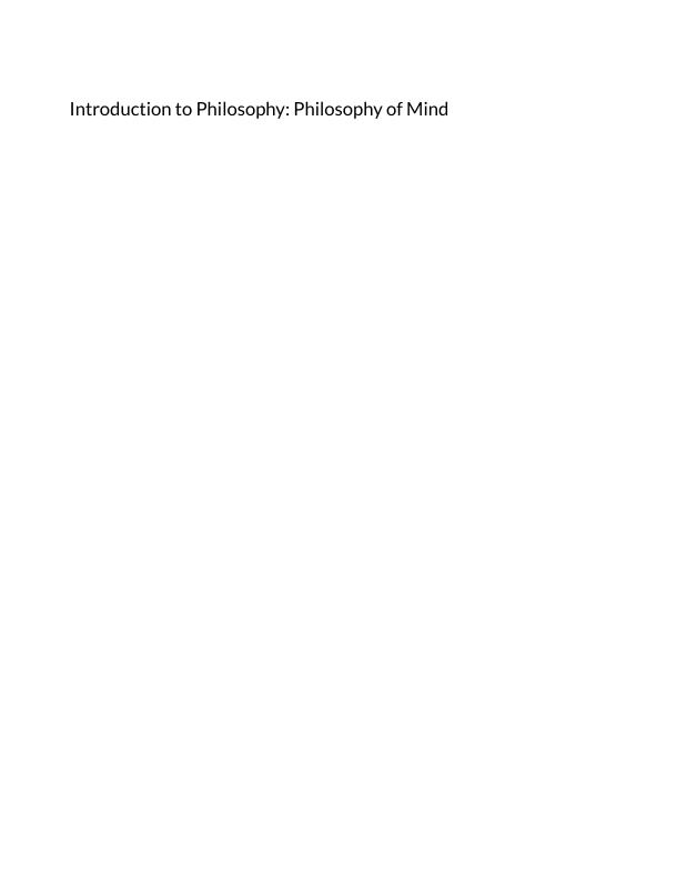 Introduction to Philosophy: Philosophy of Mind