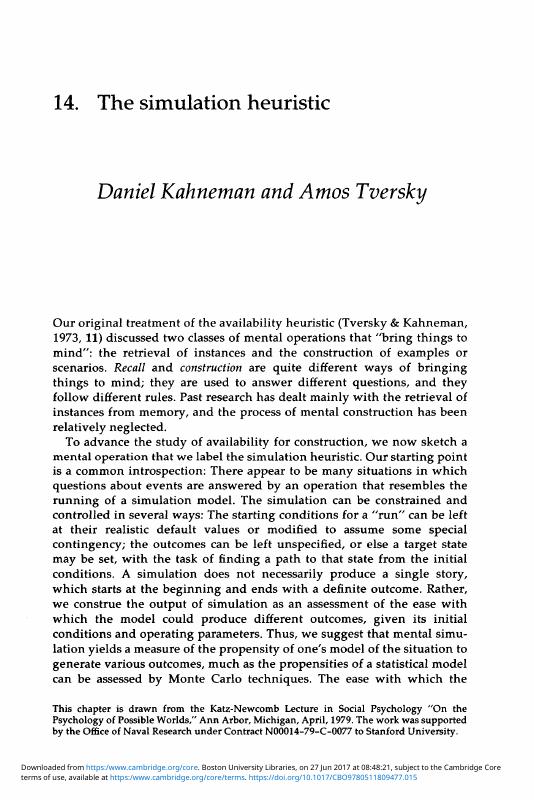The simulation heuristic