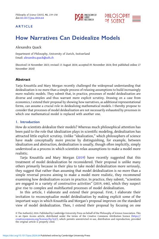 How Narratives Can Deidealize Models