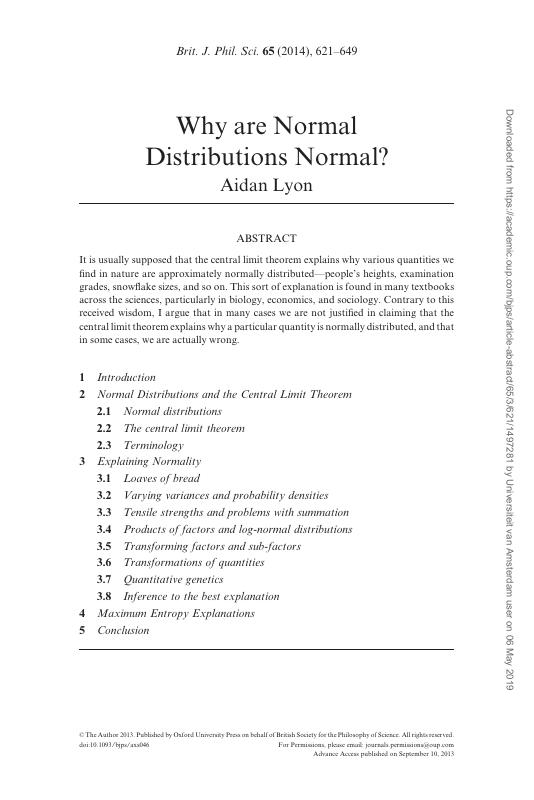 Why are Normal Distributions Normal?