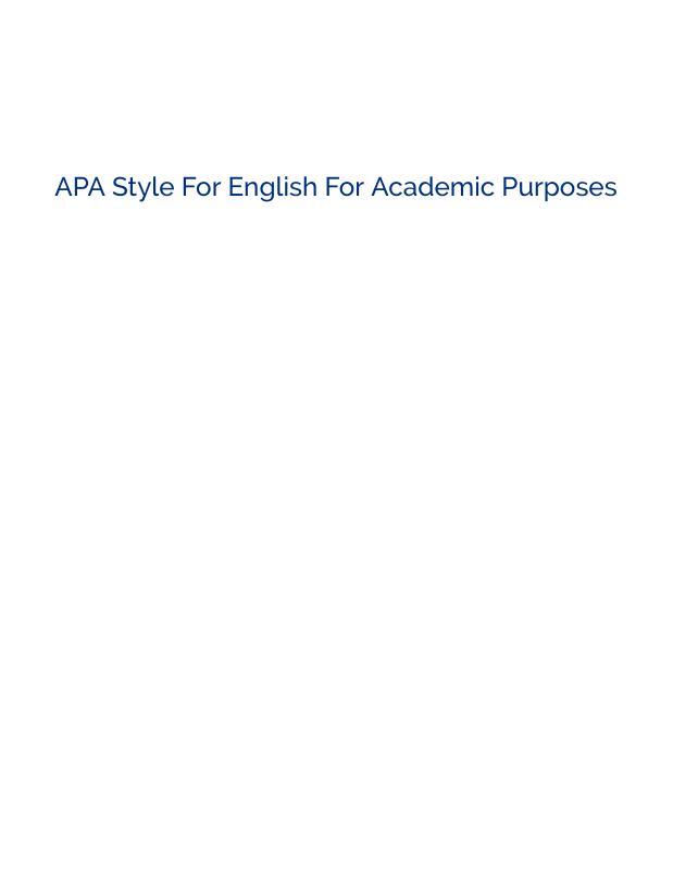 APA Style for English