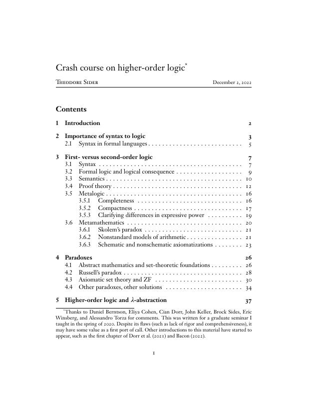 Crash course on higher-order logic