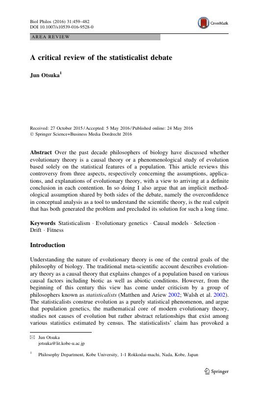 A critical review of the statisticalist debate