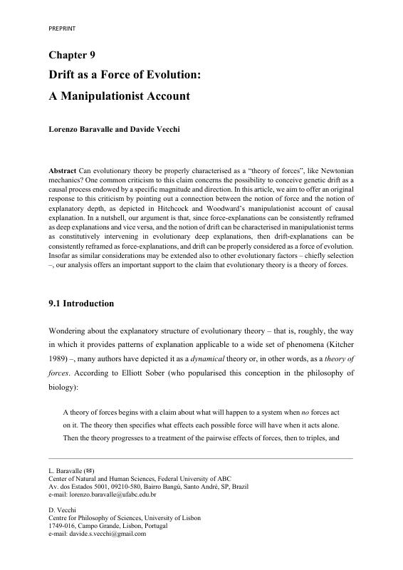 Drift as a Force of Evolution: A Manipulationist Account