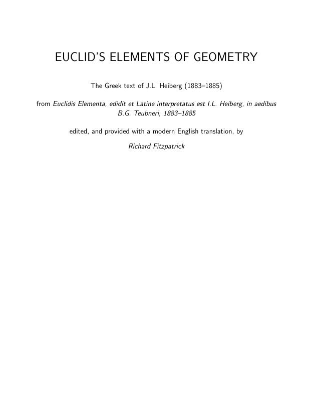 Euclid's Elements of Geometry