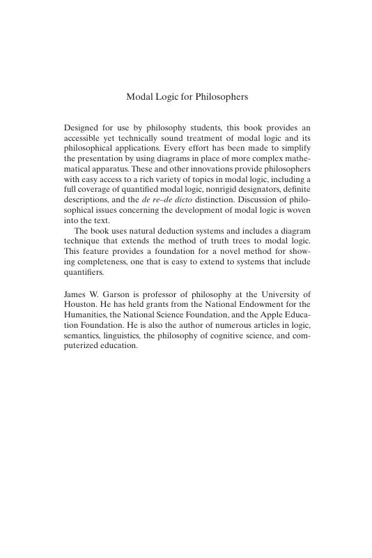 Modal Logic for Philosophers