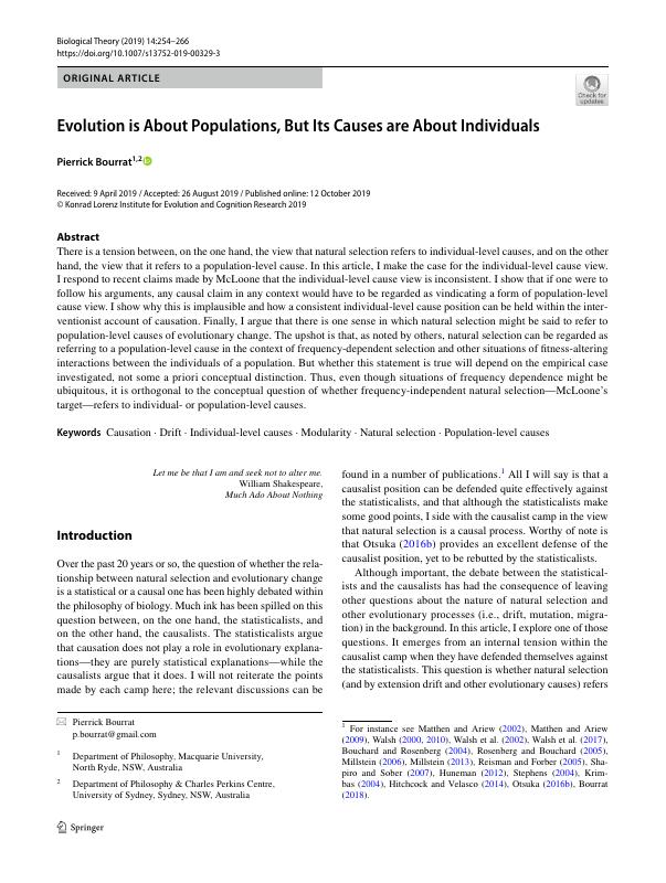 Evolution is About Populations, But Its Causes are About Individuals