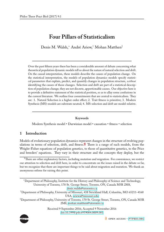 Four Pillars of Statisticalism