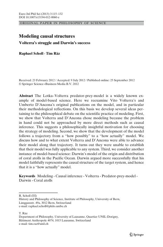 Modeling causal structures