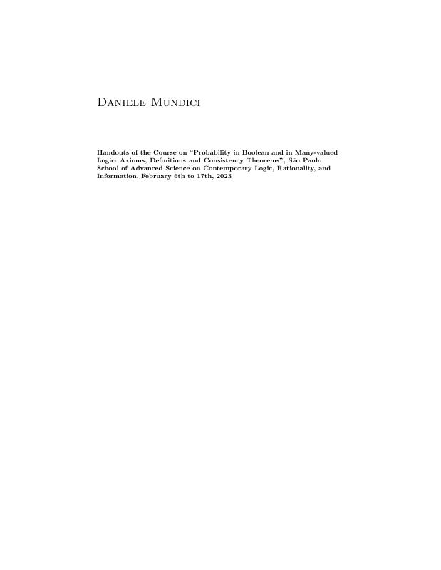 Handouts on Probability