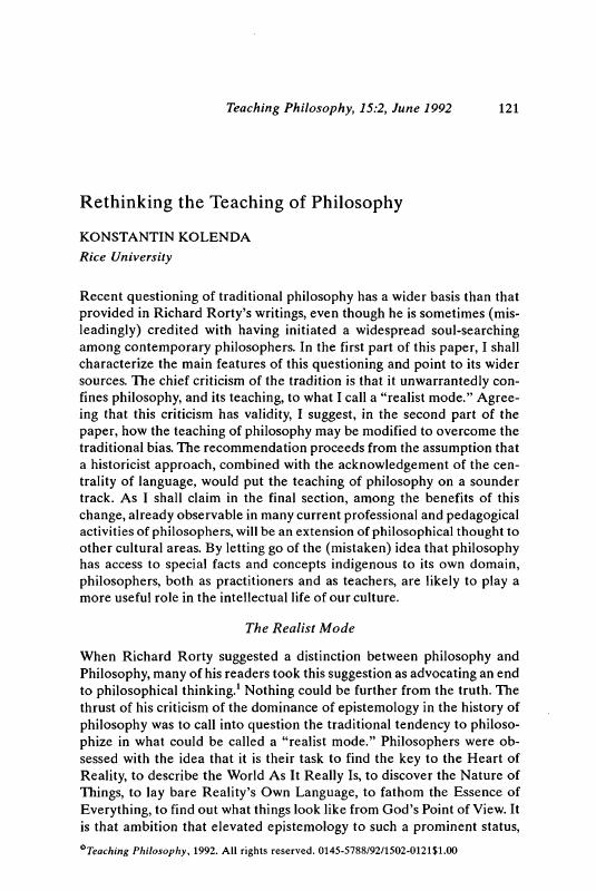 The Philosophy of Teaching Legal Philosophy in Hungary