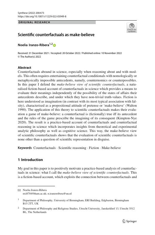 Scientific counterfactuals as make-believe