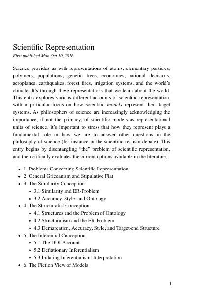 Scientific Representation